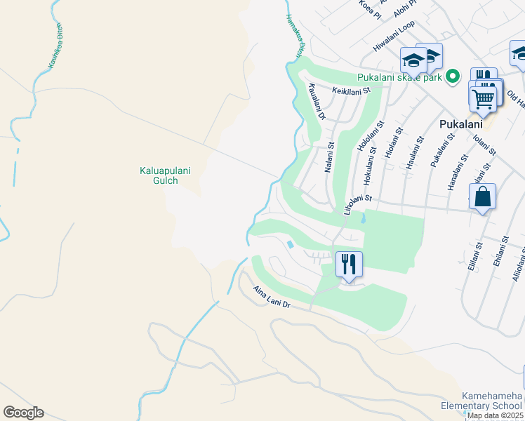 map of restaurants, bars, coffee shops, grocery stores, and more near 2689 Palalani Place in Makawao