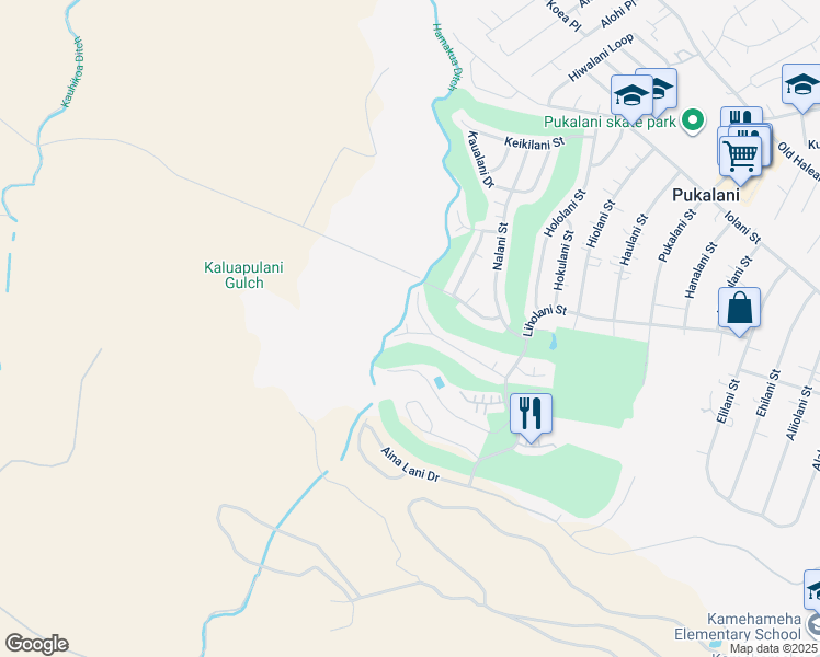 map of restaurants, bars, coffee shops, grocery stores, and more near 2709 Palalani Place in Makawao