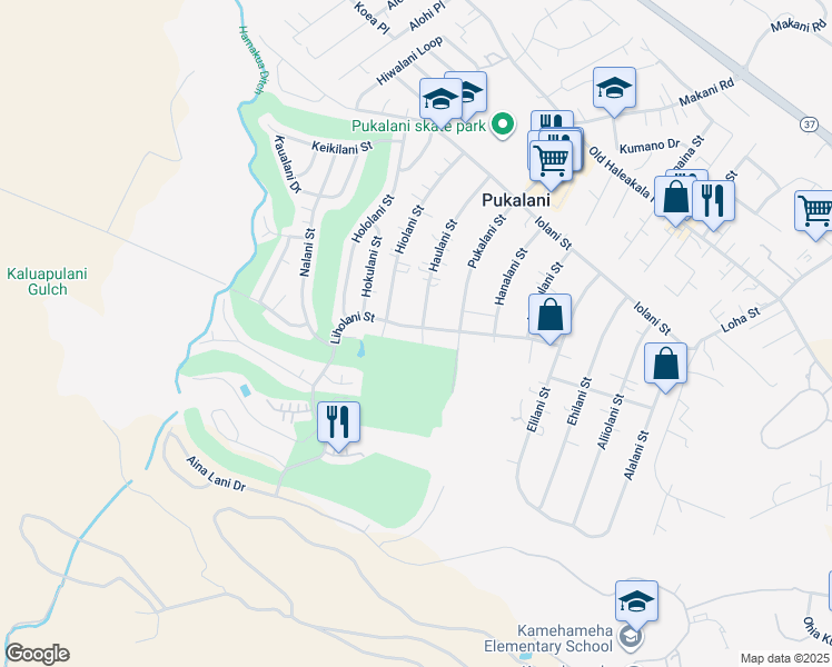 map of restaurants, bars, coffee shops, grocery stores, and more near 364 Haulani Street in Makawao