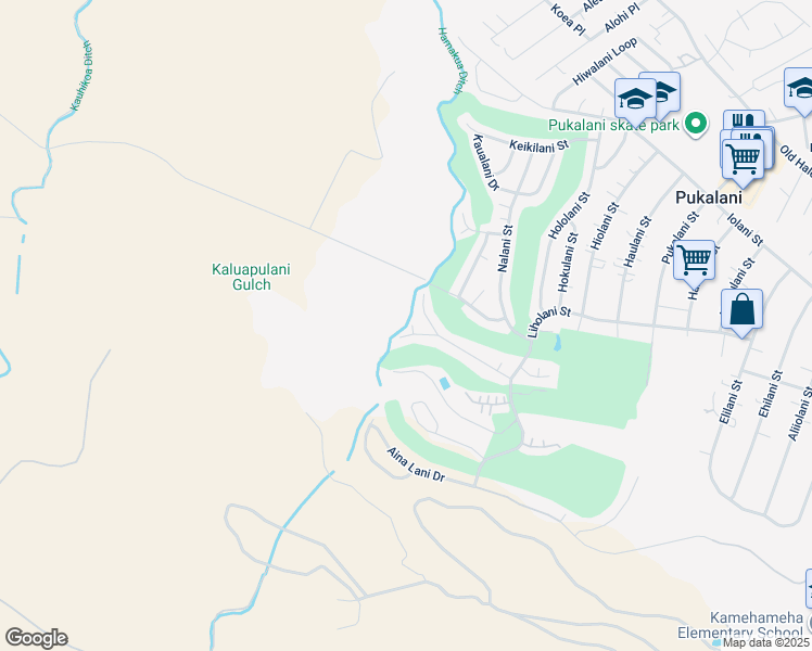 map of restaurants, bars, coffee shops, grocery stores, and more near 2697 Palalani Place in Makawao