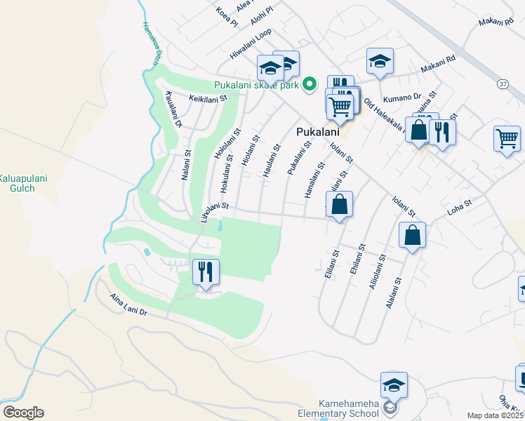 map of restaurants, bars, coffee shops, grocery stores, and more near 3077 Liholani Street in Makawao