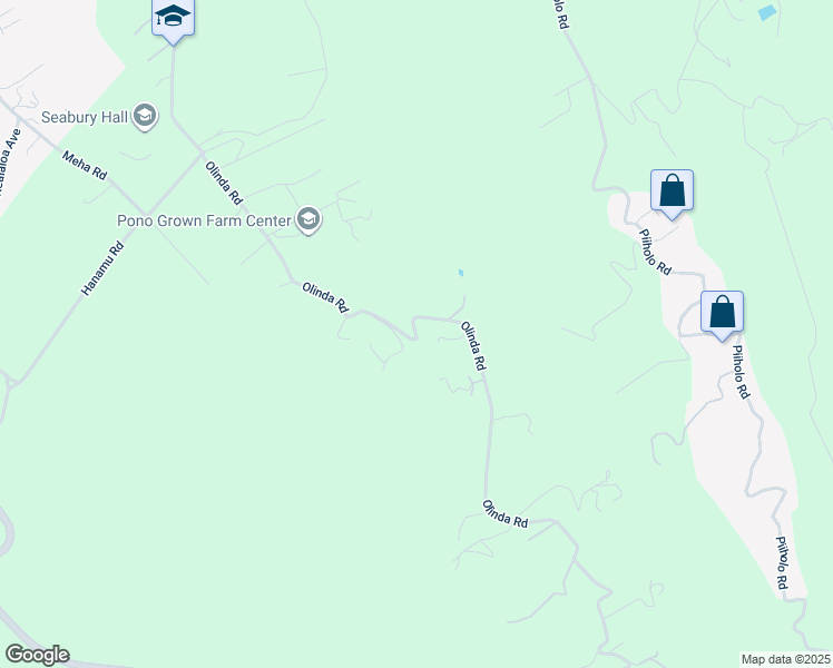 map of restaurants, bars, coffee shops, grocery stores, and more near 1002 Olinda Road in Makawao