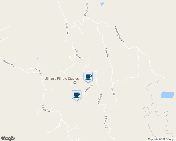 map of restaurants, bars, coffee shops, grocery stores, and more near 1325 Piiholo Road in Makawao