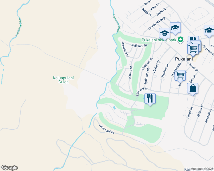 map of restaurants, bars, coffee shops, grocery stores, and more near 2688 Ililani Way in Makawao