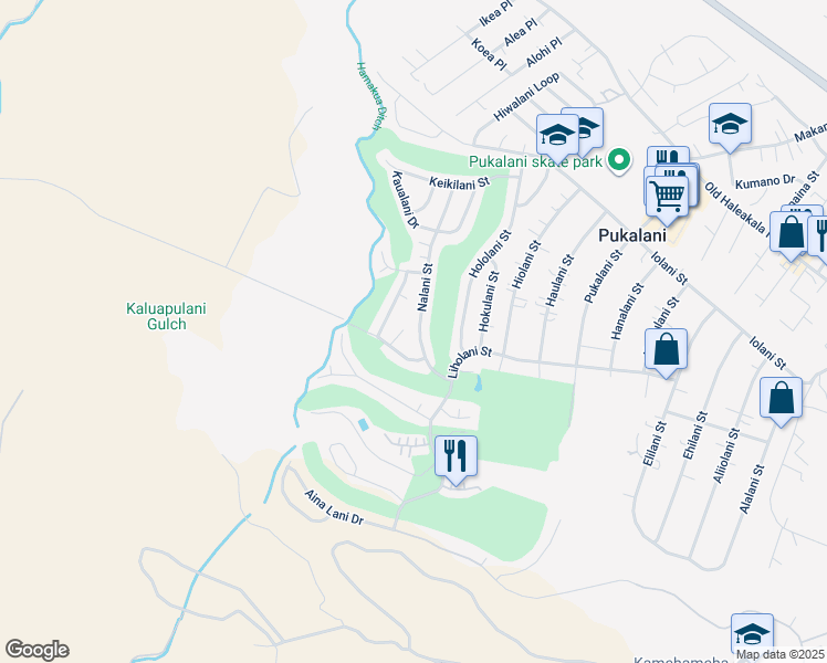map of restaurants, bars, coffee shops, grocery stores, and more near 330 Nalani Street in Makawao