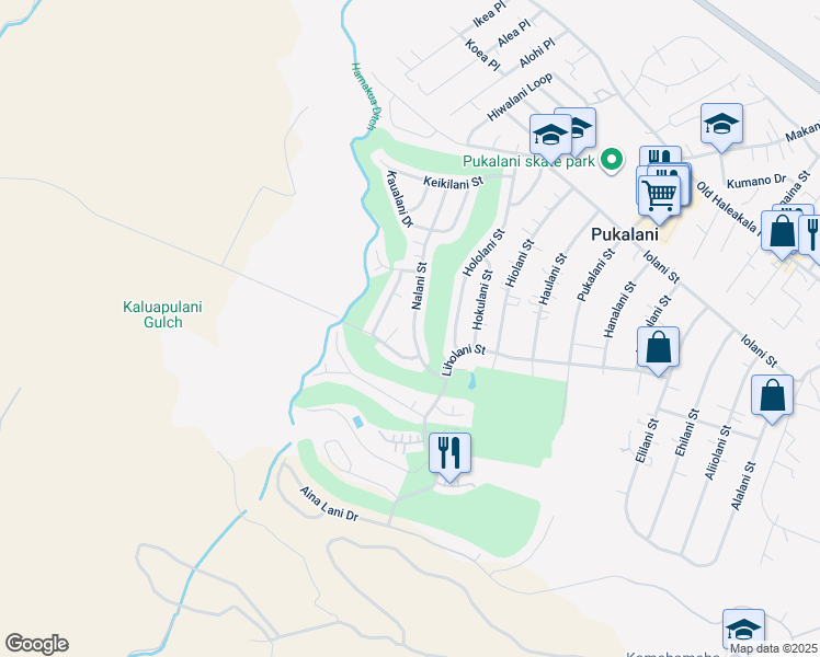 map of restaurants, bars, coffee shops, grocery stores, and more near 330 Nalani Street in Makawao