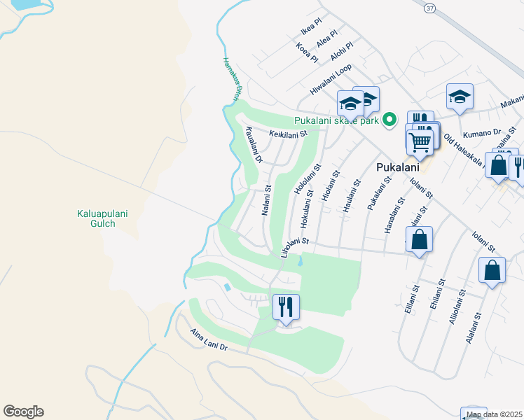 map of restaurants, bars, coffee shops, grocery stores, and more near 290 Nalani Street in Makawao