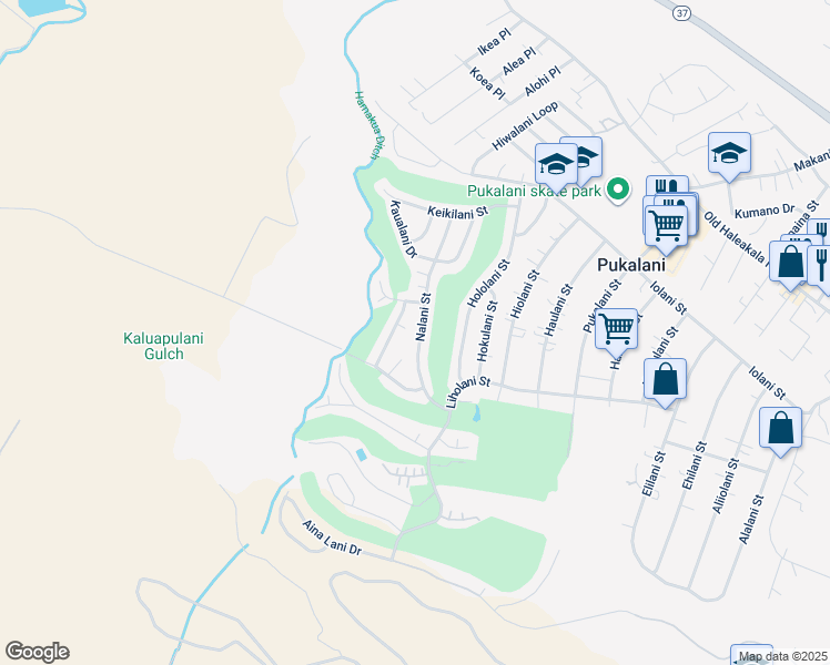map of restaurants, bars, coffee shops, grocery stores, and more near 290 Nalani Street in Makawao