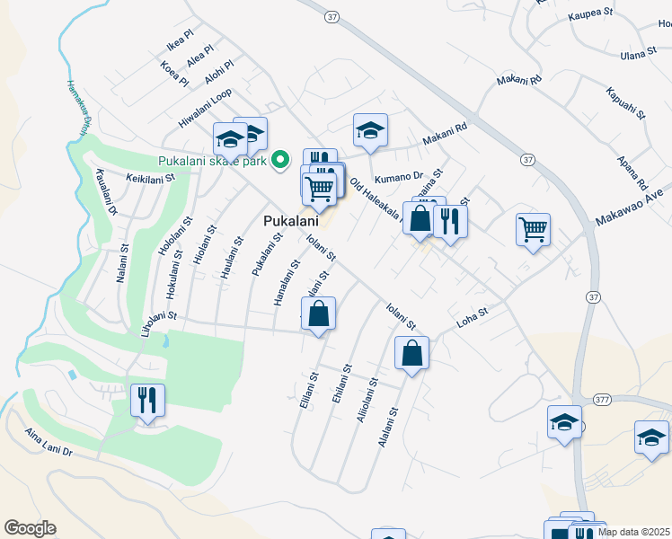 map of restaurants, bars, coffee shops, grocery stores, and more near 133 Halaulani Street in Makawao