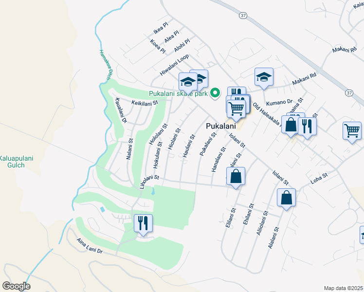 map of restaurants, bars, coffee shops, grocery stores, and more near 246 Haulani Street in Makawao