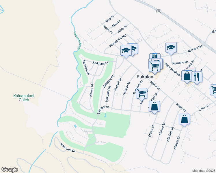 map of restaurants, bars, coffee shops, grocery stores, and more near 290 Hokulani Street in Makawao