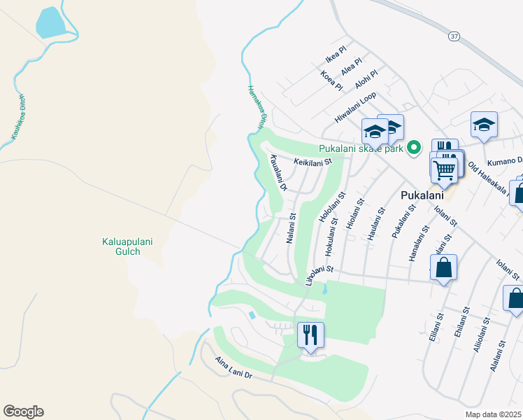 map of restaurants, bars, coffee shops, grocery stores, and more near 2740 Leolani Place in Makawao