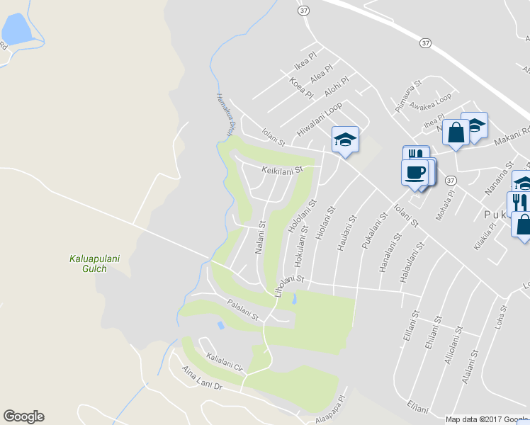 map of restaurants, bars, coffee shops, grocery stores, and more near 231 Nalani Street in Makawao