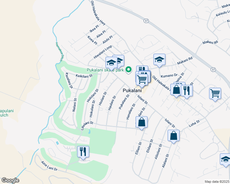 map of restaurants, bars, coffee shops, grocery stores, and more near 188 Haulani Street in Makawao