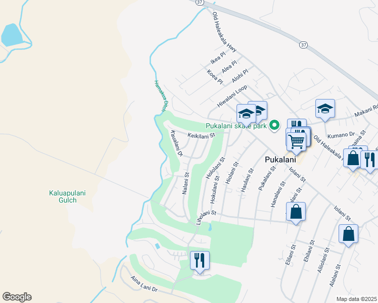 map of restaurants, bars, coffee shops, grocery stores, and more near 208 Nalani Street in Makawao
