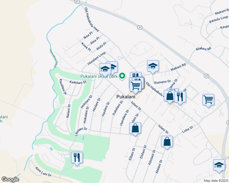 map of restaurants, bars, coffee shops, grocery stores, and more near 146 Haulani Street in Makawao