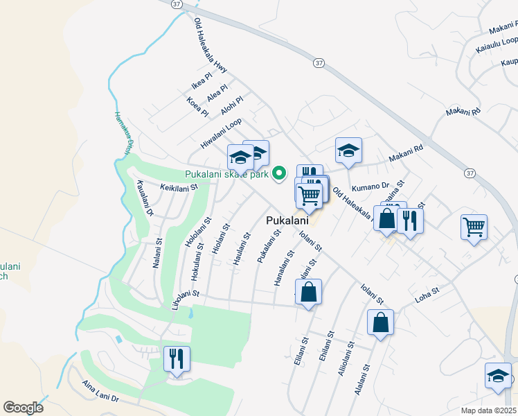 map of restaurants, bars, coffee shops, grocery stores, and more near 146 Haulani Street in Makawao