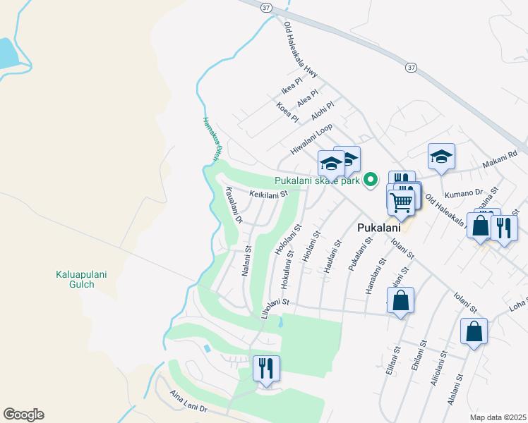 map of restaurants, bars, coffee shops, grocery stores, and more near 191 Nalani Street in Makawao