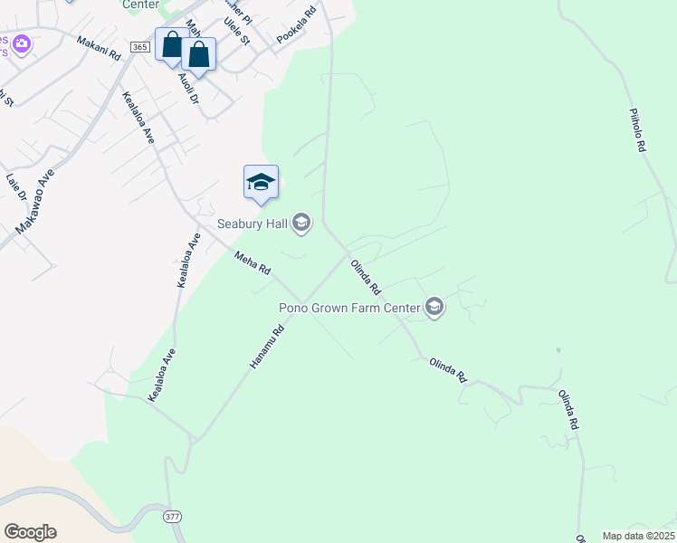 map of restaurants, bars, coffee shops, grocery stores, and more near 31 Hanamu Road in Makawao