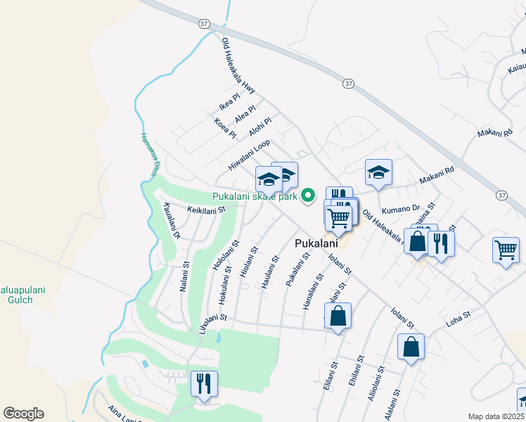 map of restaurants, bars, coffee shops, grocery stores, and more near 161 Alohilani Street in Makawao