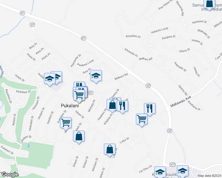 map of restaurants, bars, coffee shops, grocery stores, and more near 113 Kumano Drive in Makawao