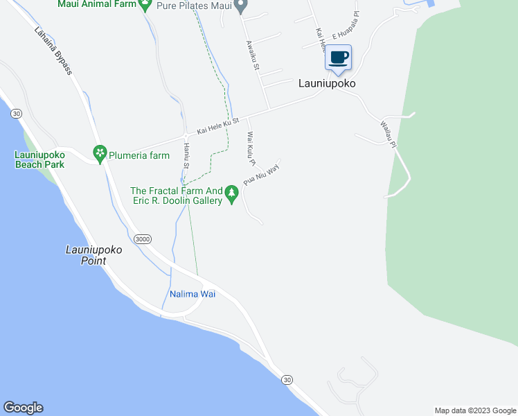 map of restaurants, bars, coffee shops, grocery stores, and more near 151 Pua Niu Way in Lahaina