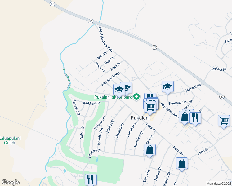 map of restaurants, bars, coffee shops, grocery stores, and more near 2884 Iwalani Street in Makawao