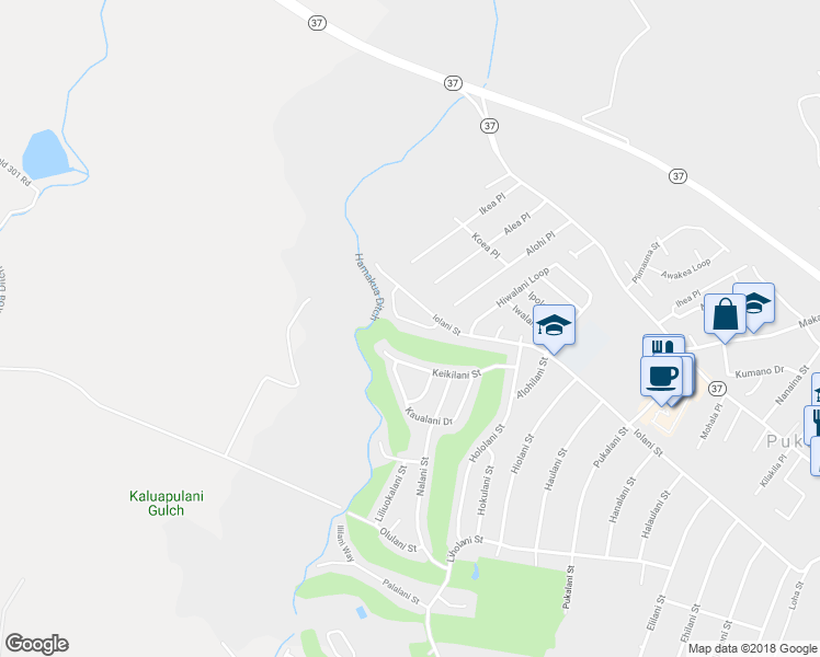 map of restaurants, bars, coffee shops, grocery stores, and more near 2742 Kamelani Loop in Makawao