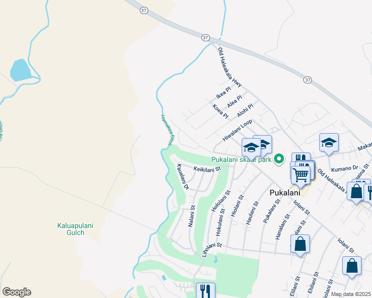 map of restaurants, bars, coffee shops, grocery stores, and more near 2742 Kamelani Loop in Makawao