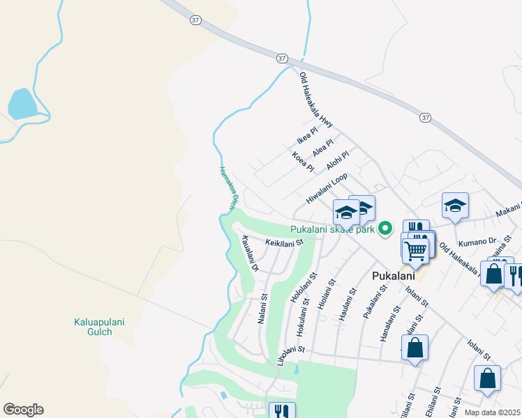 map of restaurants, bars, coffee shops, grocery stores, and more near 2745 Kamelani Loop in Makawao