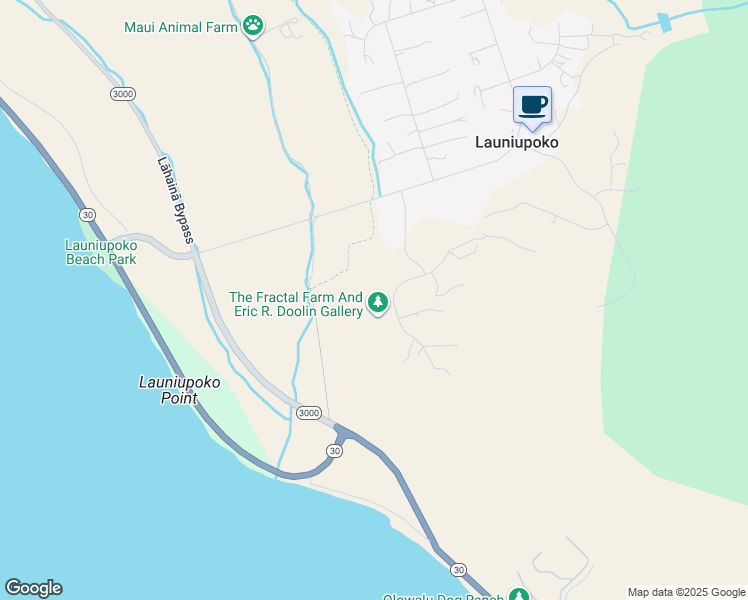 map of restaurants, bars, coffee shops, grocery stores, and more near 108 Pua Niu Way in Lahaina