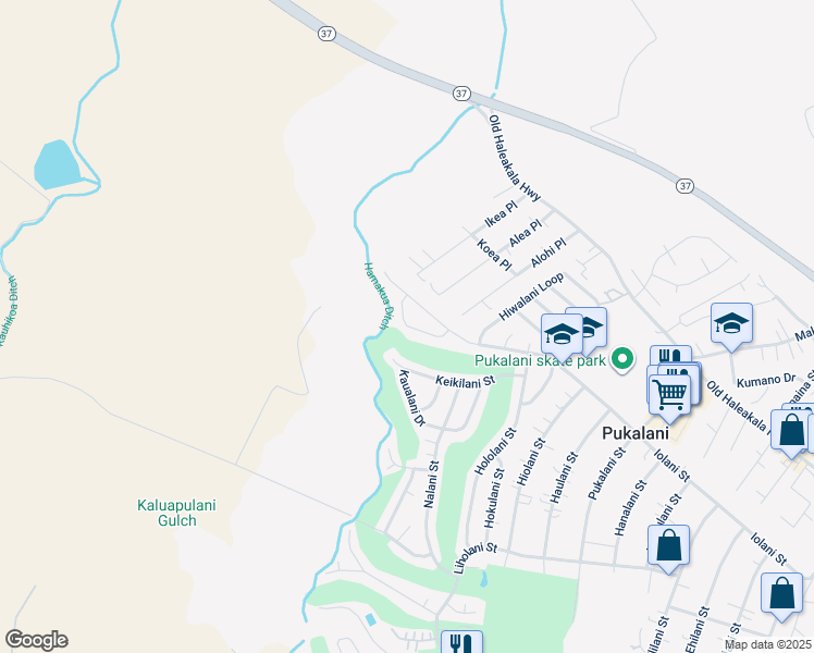 map of restaurants, bars, coffee shops, grocery stores, and more near 2684 Kamelani Loop in Makawao