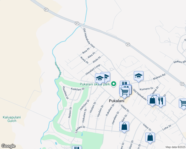 map of restaurants, bars, coffee shops, grocery stores, and more near 2839 Iwalani Street in Makawao