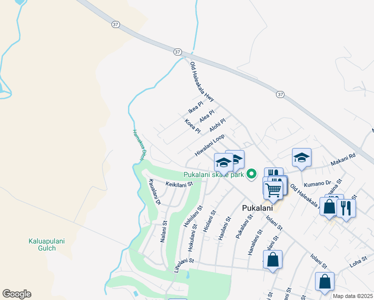 map of restaurants, bars, coffee shops, grocery stores, and more near 167 Alohi Place in Makawao