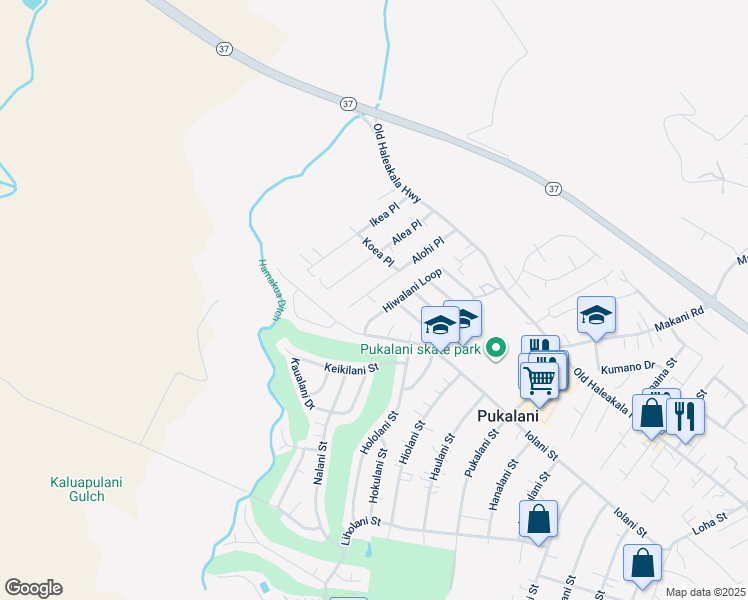 map of restaurants, bars, coffee shops, grocery stores, and more near 157 Alohi Place in Makawao