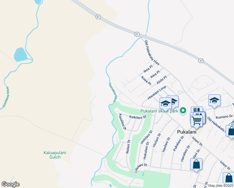 map of restaurants, bars, coffee shops, grocery stores, and more near 2684 Kamelani Loop in Makawao