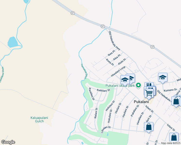 map of restaurants, bars, coffee shops, grocery stores, and more near 2679 Kamelani Loop in Makawao