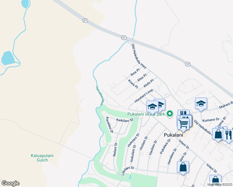 map of restaurants, bars, coffee shops, grocery stores, and more near 184 Alea Place in Makawao