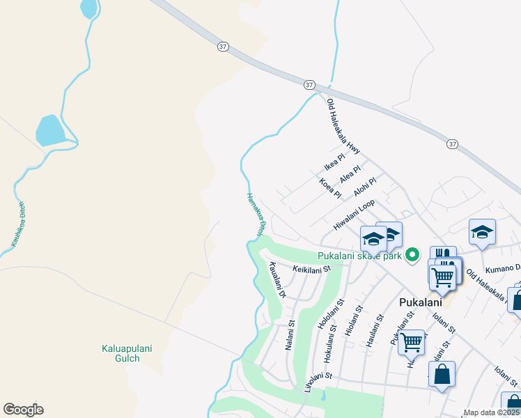 map of restaurants, bars, coffee shops, grocery stores, and more near 2648 Iolani Street in Makawao