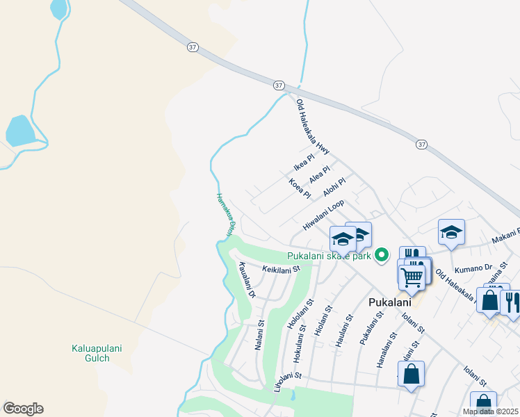 map of restaurants, bars, coffee shops, grocery stores, and more near 184 Alea Place in Makawao