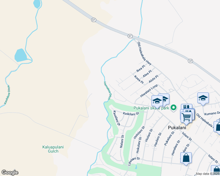 map of restaurants, bars, coffee shops, grocery stores, and more near 2648 Iolani Street in Makawao
