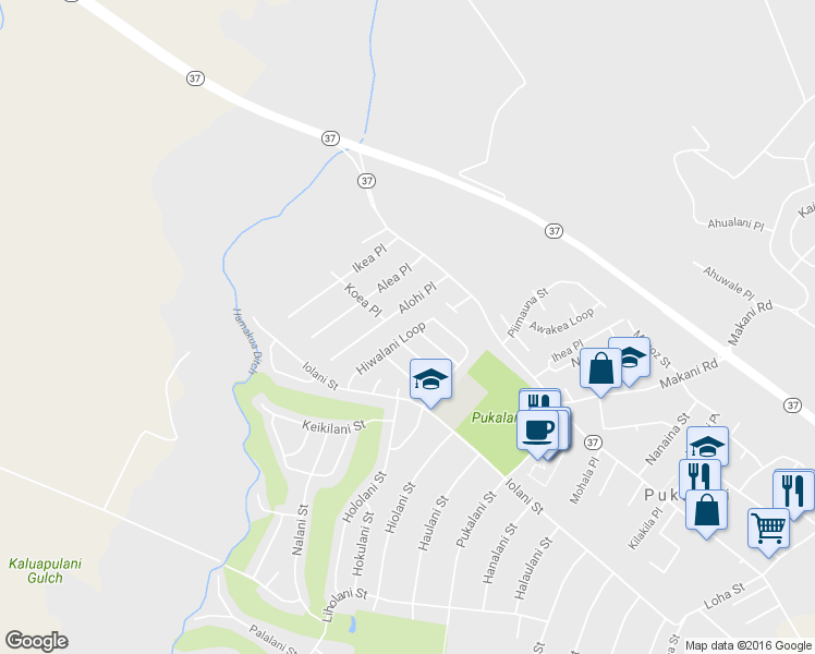 map of restaurants, bars, coffee shops, grocery stores, and more near 119 Hiwalani Loop in Makawao