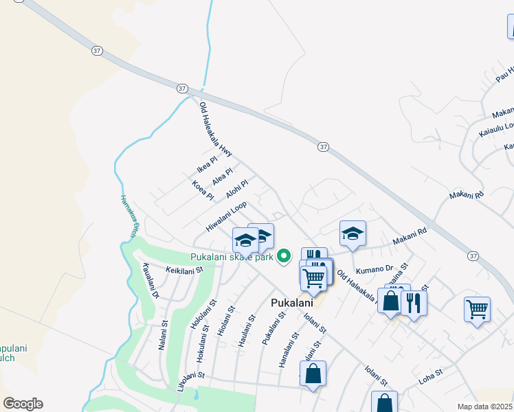 map of restaurants, bars, coffee shops, grocery stores, and more near 29 Pahaa Place in Makawao