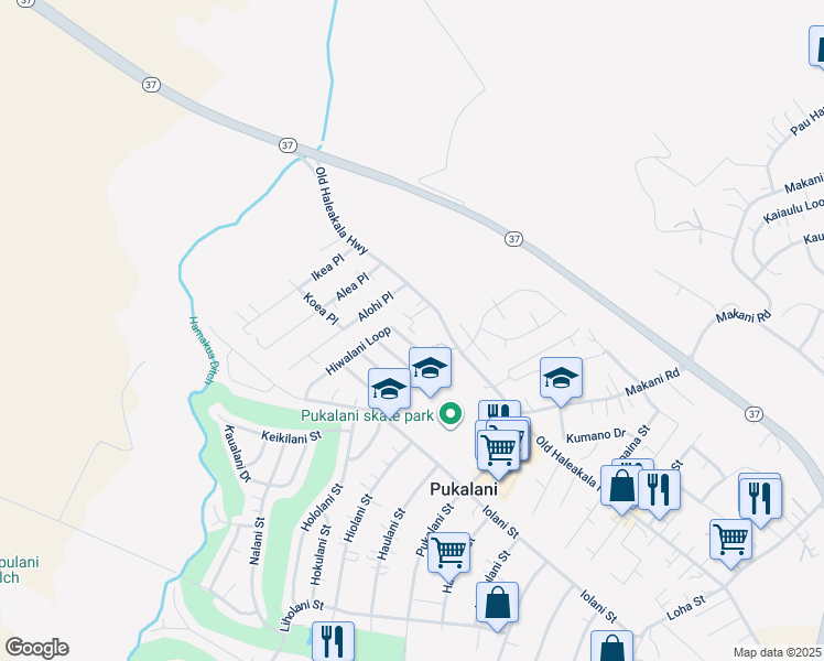map of restaurants, bars, coffee shops, grocery stores, and more near 29 Pahaa Place in Makawao