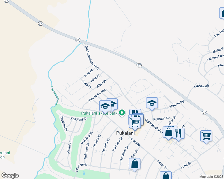 map of restaurants, bars, coffee shops, grocery stores, and more near 29 Pahaa Place in Makawao