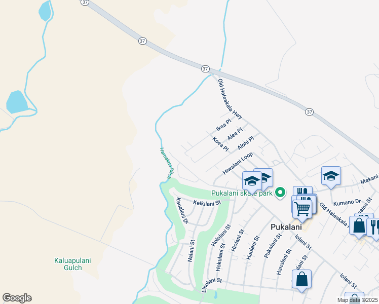 map of restaurants, bars, coffee shops, grocery stores, and more near Ikea Place in Pukalani