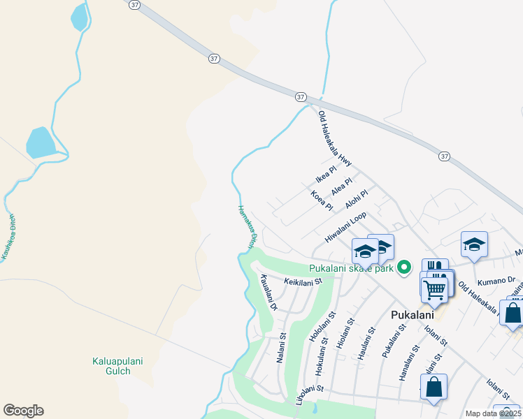 map of restaurants, bars, coffee shops, grocery stores, and more near Ikea Place in Pukalani