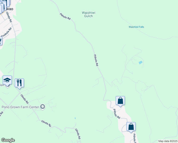 map of restaurants, bars, coffee shops, grocery stores, and more near 810 Piiholo Road in Makawao