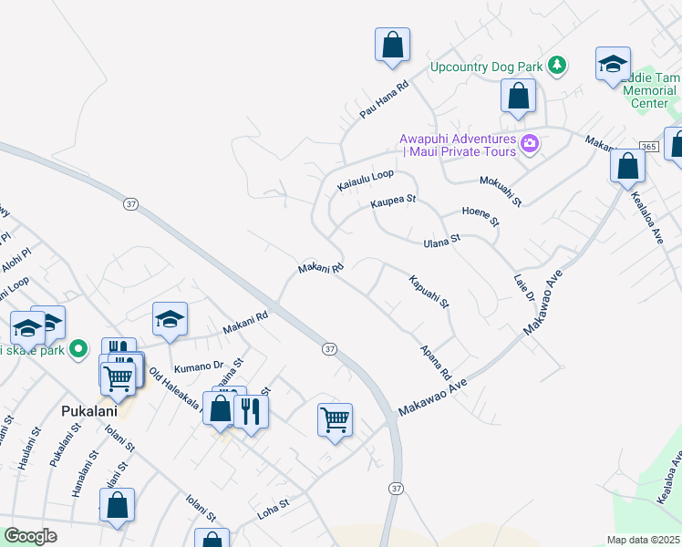 map of restaurants, bars, coffee shops, grocery stores, and more near 260 Kapuahi Street in Makawao