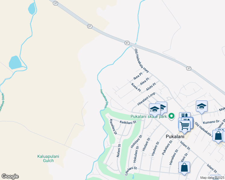 map of restaurants, bars, coffee shops, grocery stores, and more near Ikea Place in Pukalani